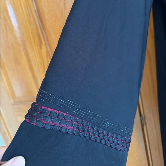 Abaya Black Red Size 54 (2X-3X) Long Sleeve Maxi Lightweight Islamic Dress NEW - Picture 4 of 8